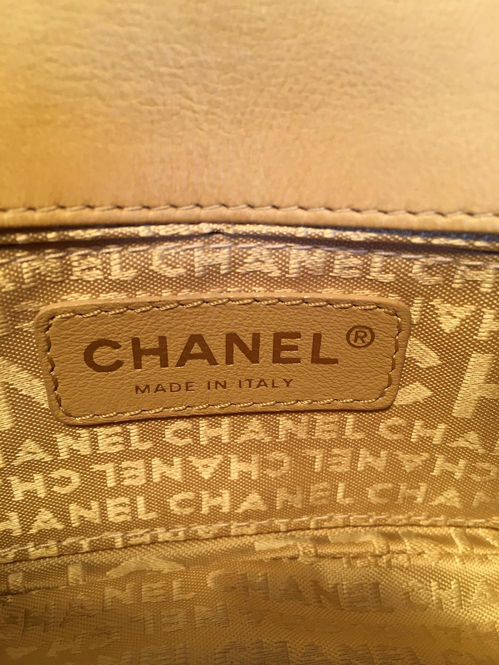 Chanel Quilted Tan Mini Camellia Classic Flap Shoulder Bag 2