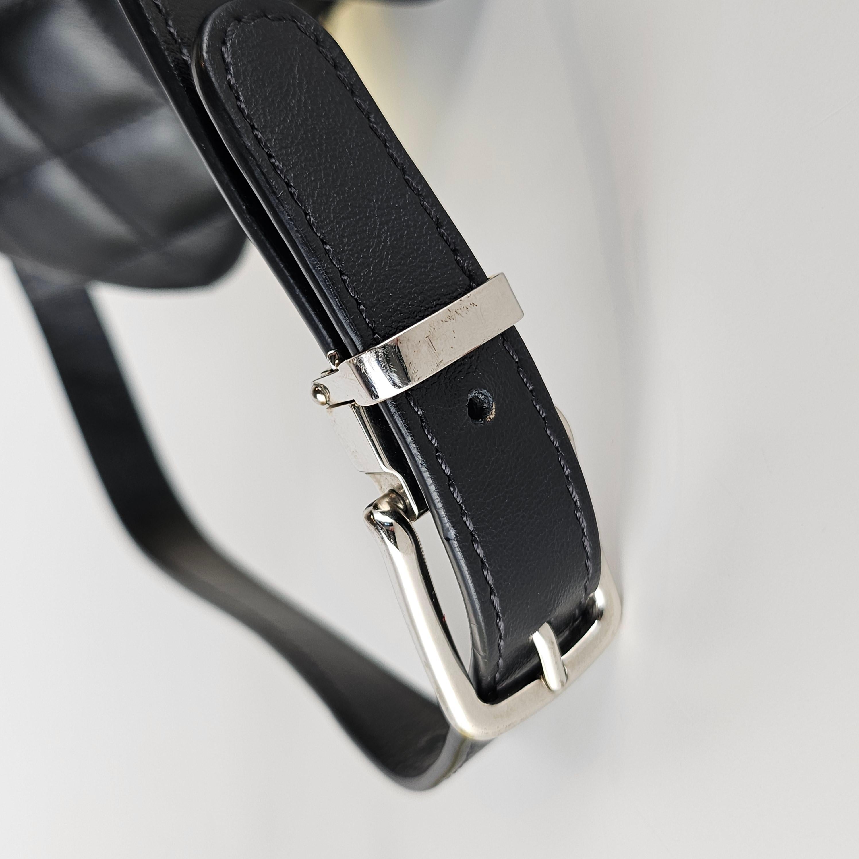 Chanel Quilted Uniform Leather CC Belt Bum Bag Black 2