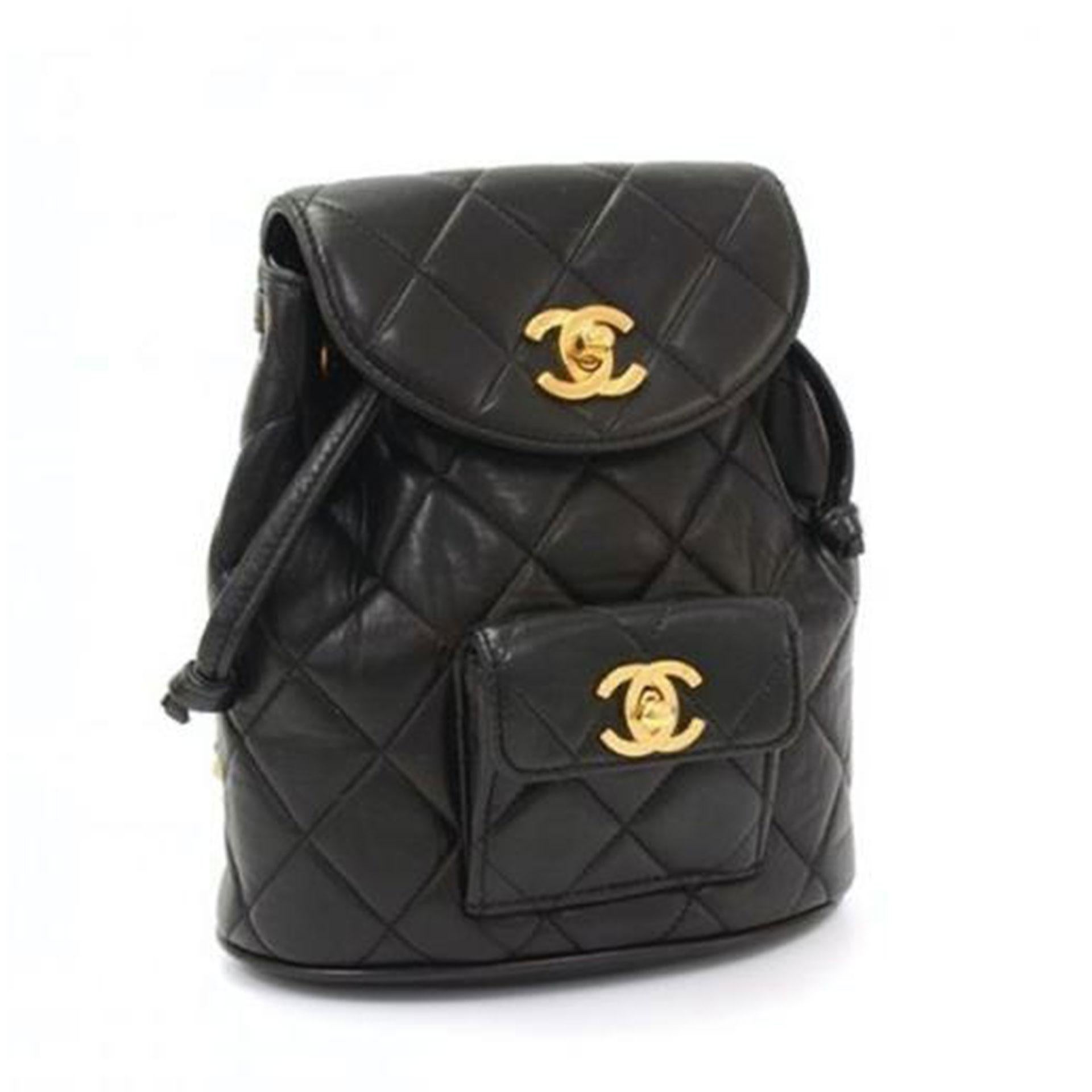 Chanel Quilted Vintage 1994 Micro Mini Rucksack Black Duma Leather Backpack Unisexe en vente