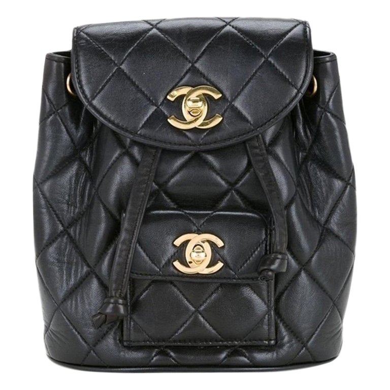 Chanel Quilted Vintage 1994 Micro Mini Rucksack Black Lambskin Leather  Backpack For Sale at 1stDibs | mini backpack chanel, chanel mini backpack, chanel  backpack mini