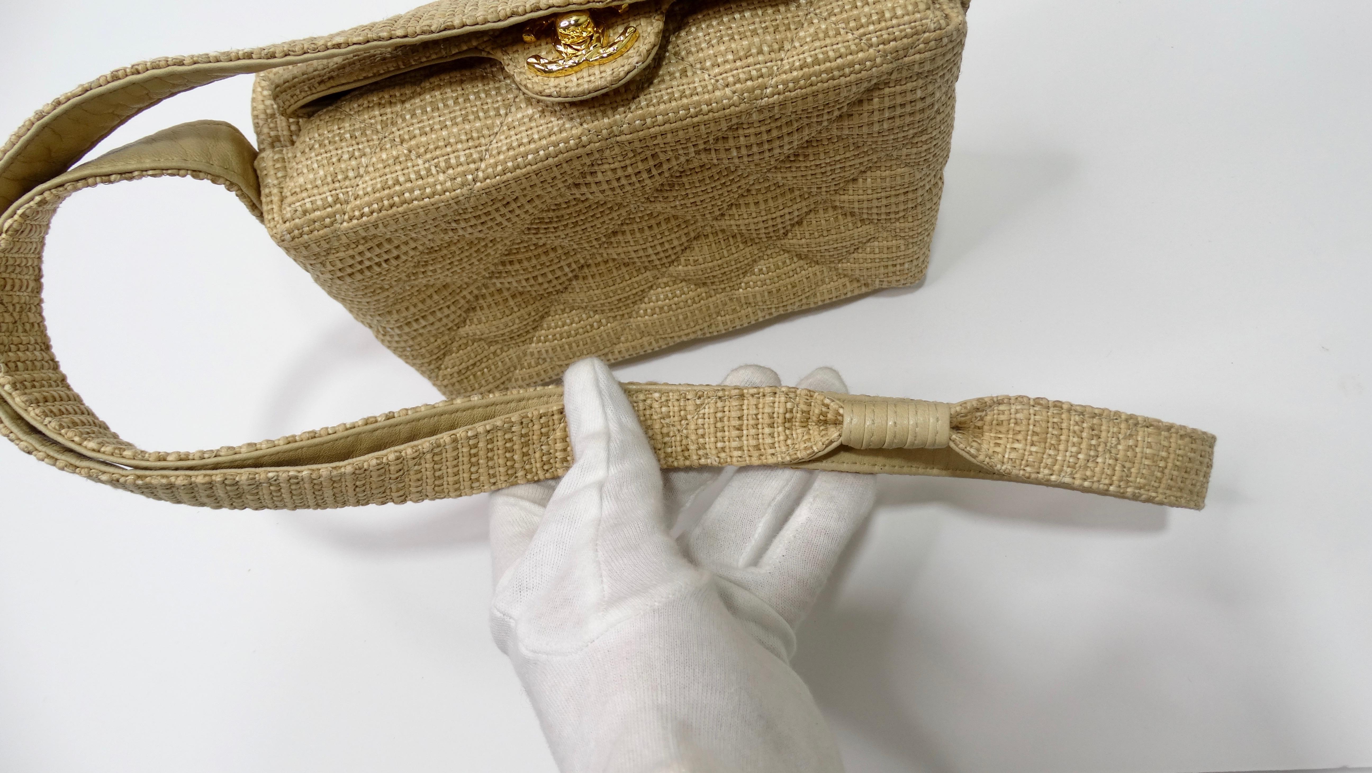 Chanel Quilted Vintage Raffia Bag 2