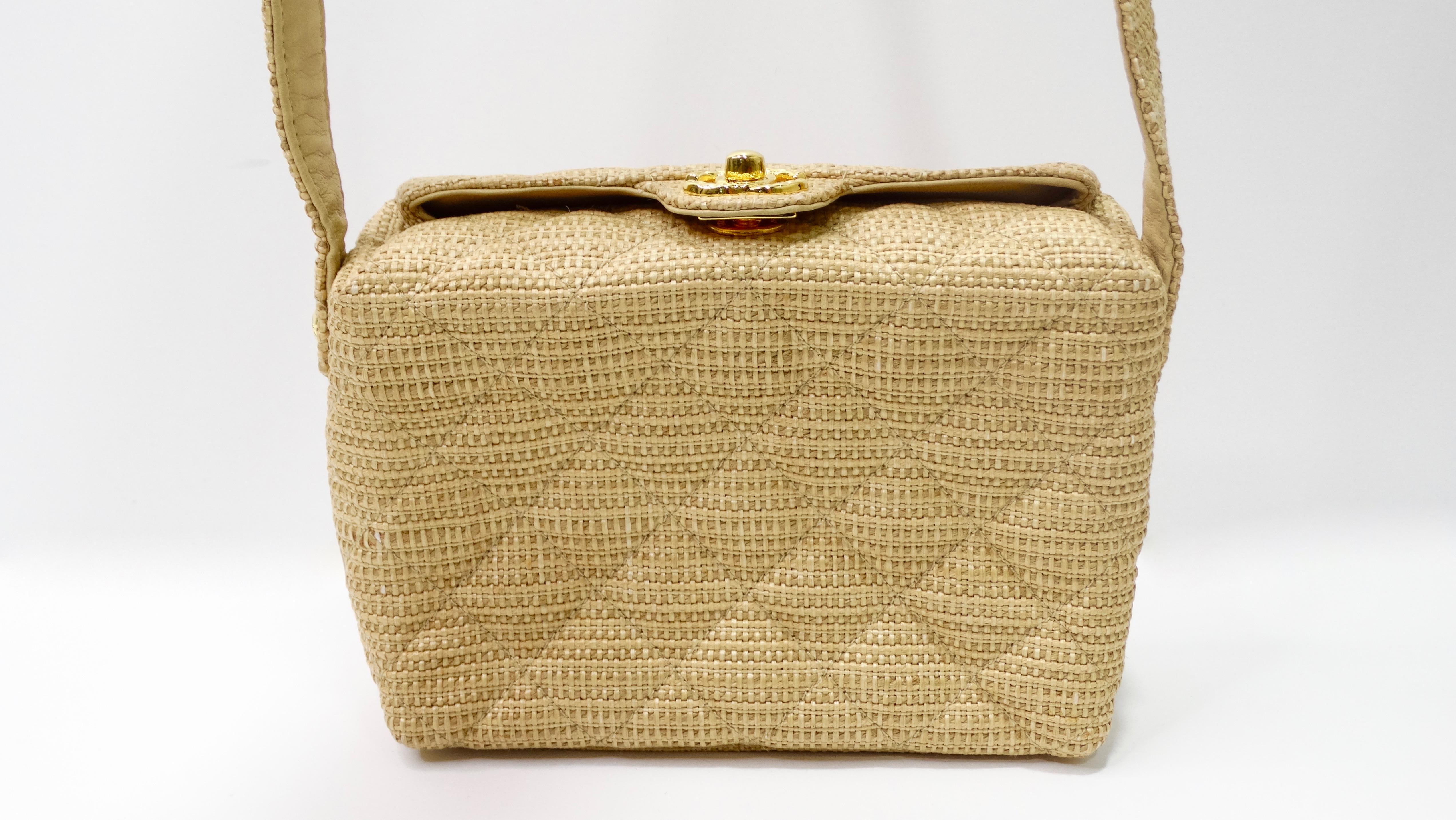 Chanel Quilted Vintage Raffia Bag 3