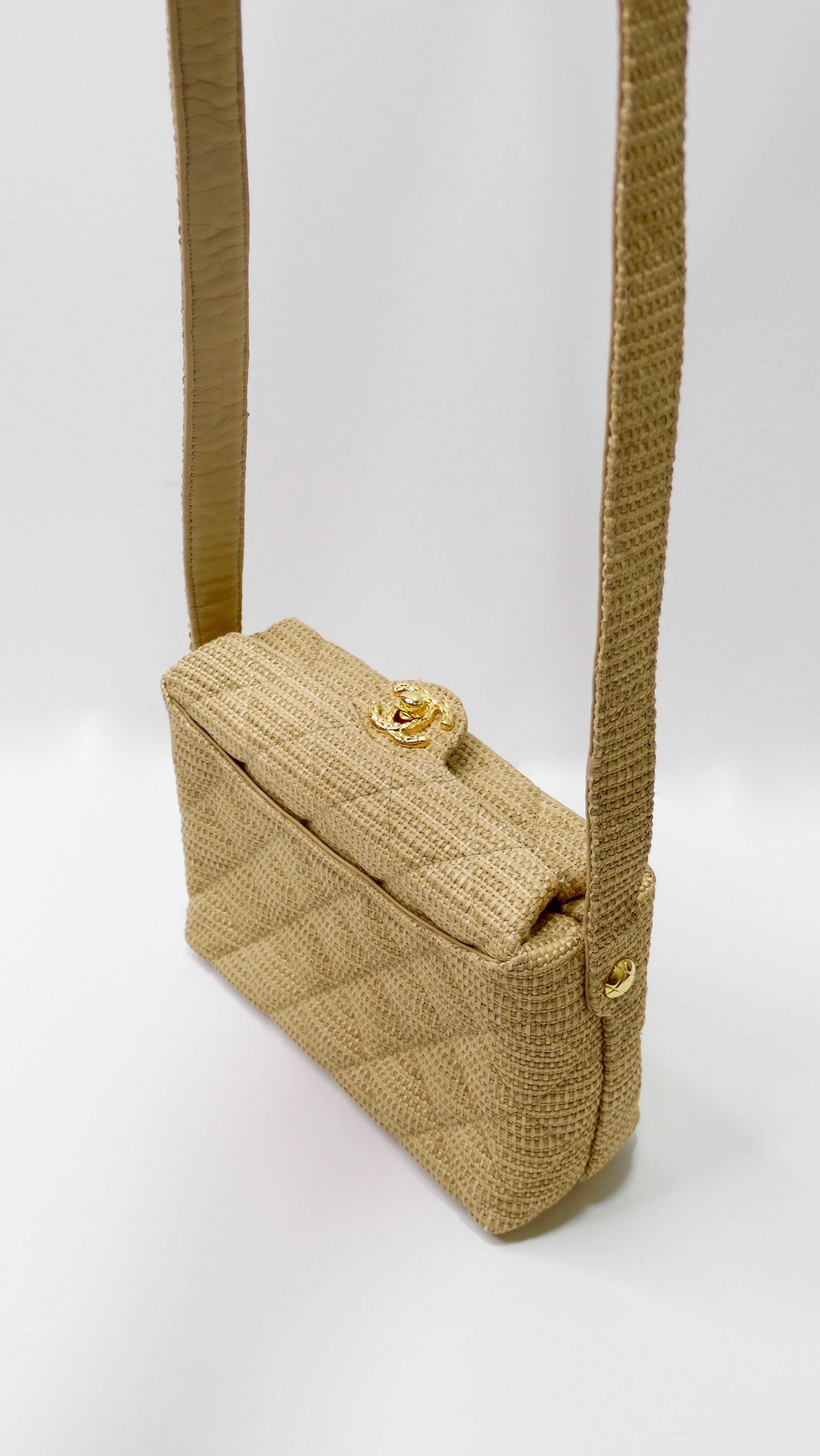 Chanel Quilted Vintage Raffia Bag 4