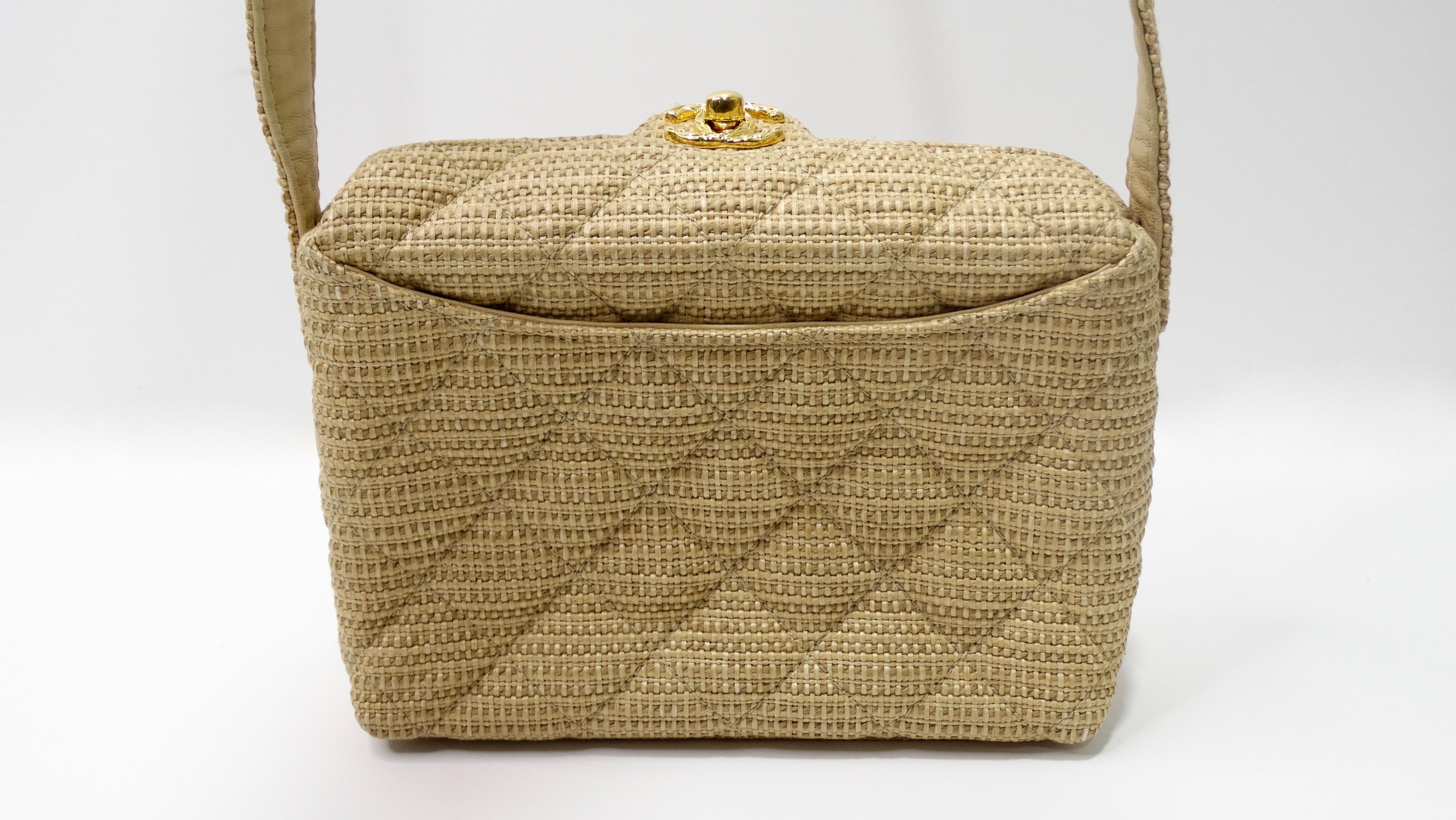 Chanel Quilted Vintage Raffia Bag 1