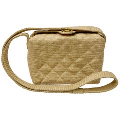 Chanel Quilted Vintage Raffia Bag