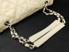 Chanel Quilted Weekender Convertible Flap 222978 Ivory Leather Shoulder Bag