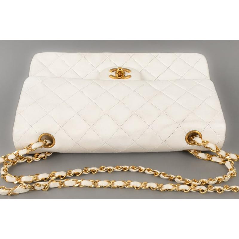 Chanel Quilted White Leather Timeless Bag, 1986/1988 4