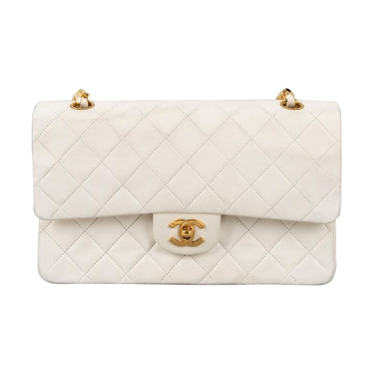 Chanel - Sac Timeless en cuir blanc matelassé, 1986/1988