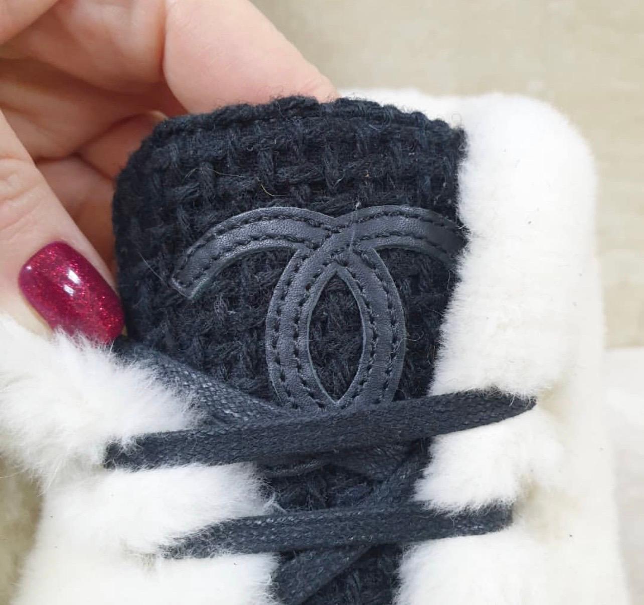 chanel fur boots