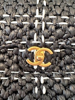 Chanel Raffia Effect Braided Tweed Shopping Tote