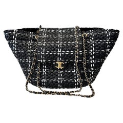 Chanel Raffia Effect Braided Tweed Shopping Tote