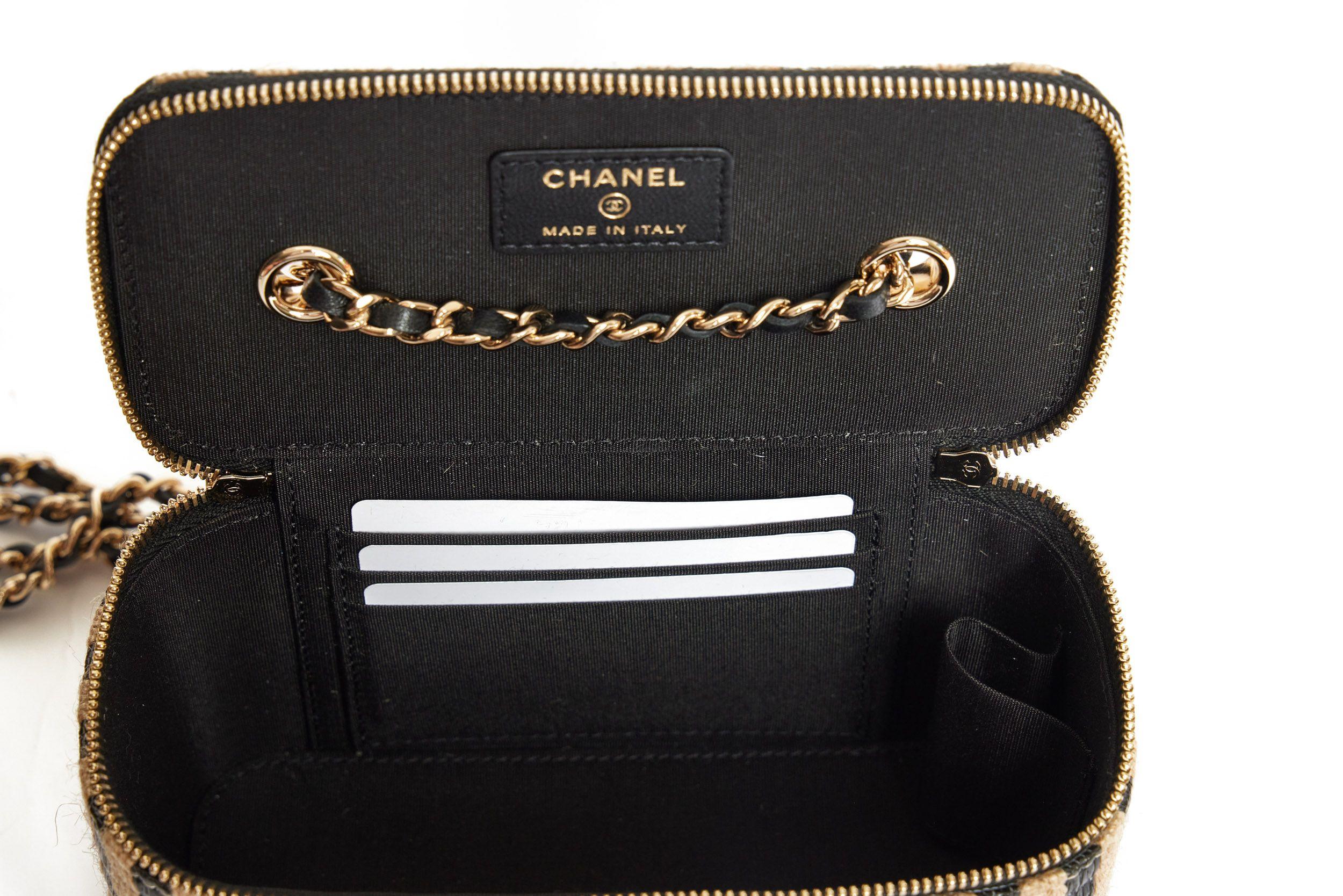Chanel Raffia Vanity Bag Black BN 1