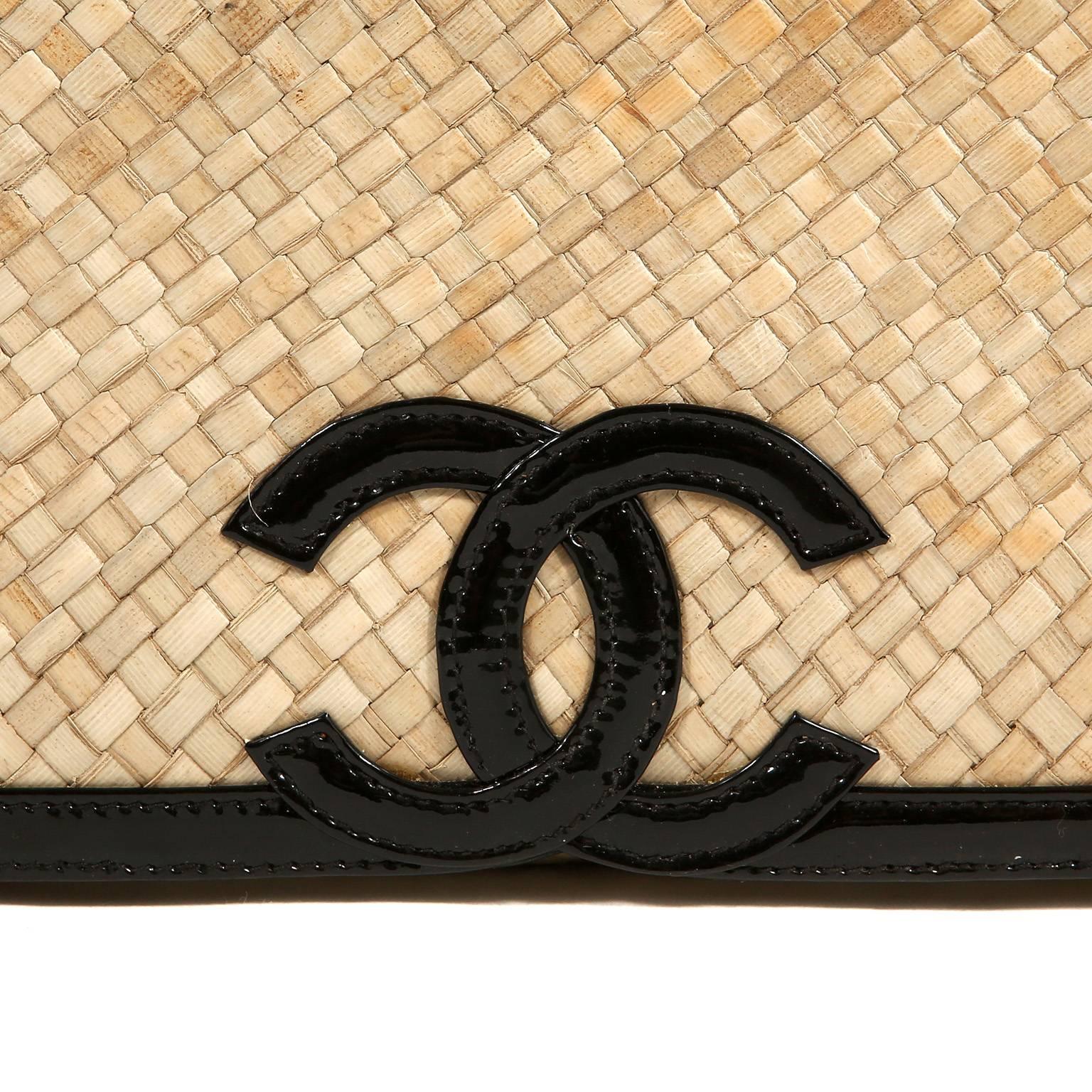 Beige Chanel Raffia Woven Flap Bag by Amen Wardy