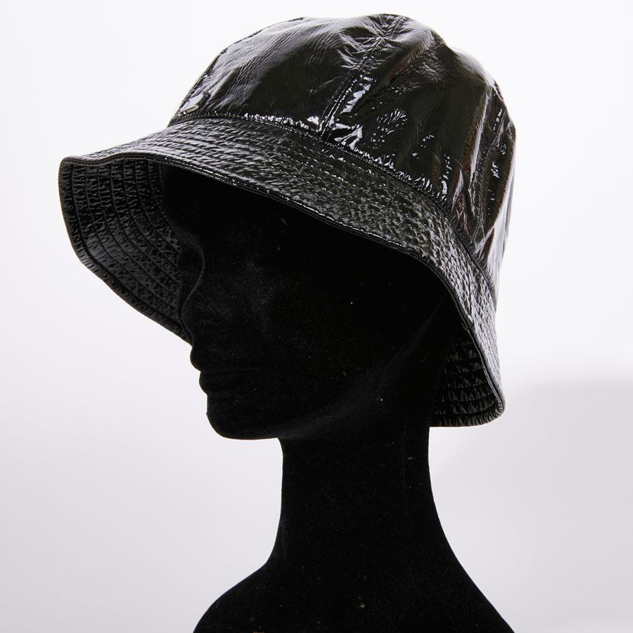 CHANEL Rain Hat in Black Patent Leather 3
