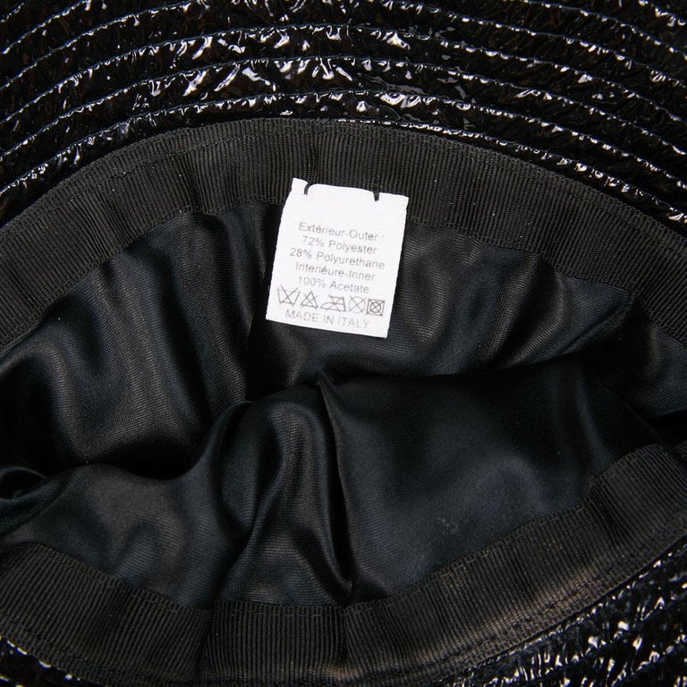CHANEL Rain Hat in Black Patent Leather at 1stDibs