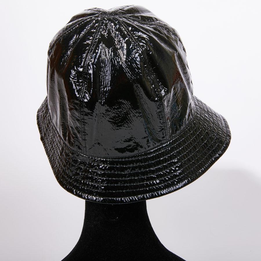 Women's CHANEL Rain Hat in Black Patent Leather