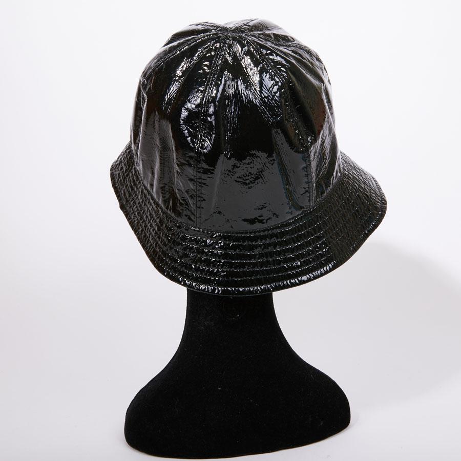 CHANEL Rain Hat in Black Patent Leather 1