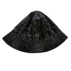 CHANEL Rain Hat in Black Patent Leather