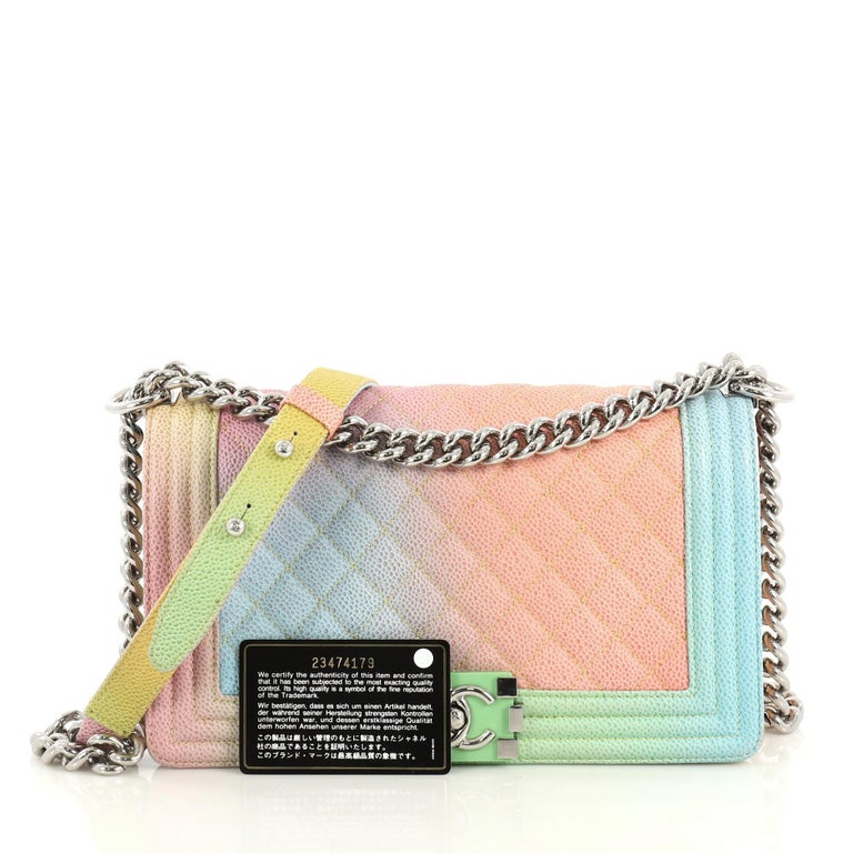 Chanel Rainbow Quilted Caviar Small Rainbow Boy Silver Hardware, 2018  Available For Immediate Sale At Sotheby's