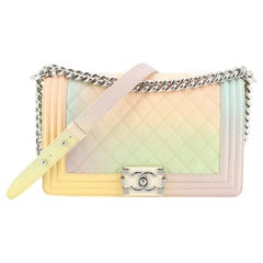 Chanel Rainbow Boy Flap Bag Quilted Painted Caviar Old Medium 