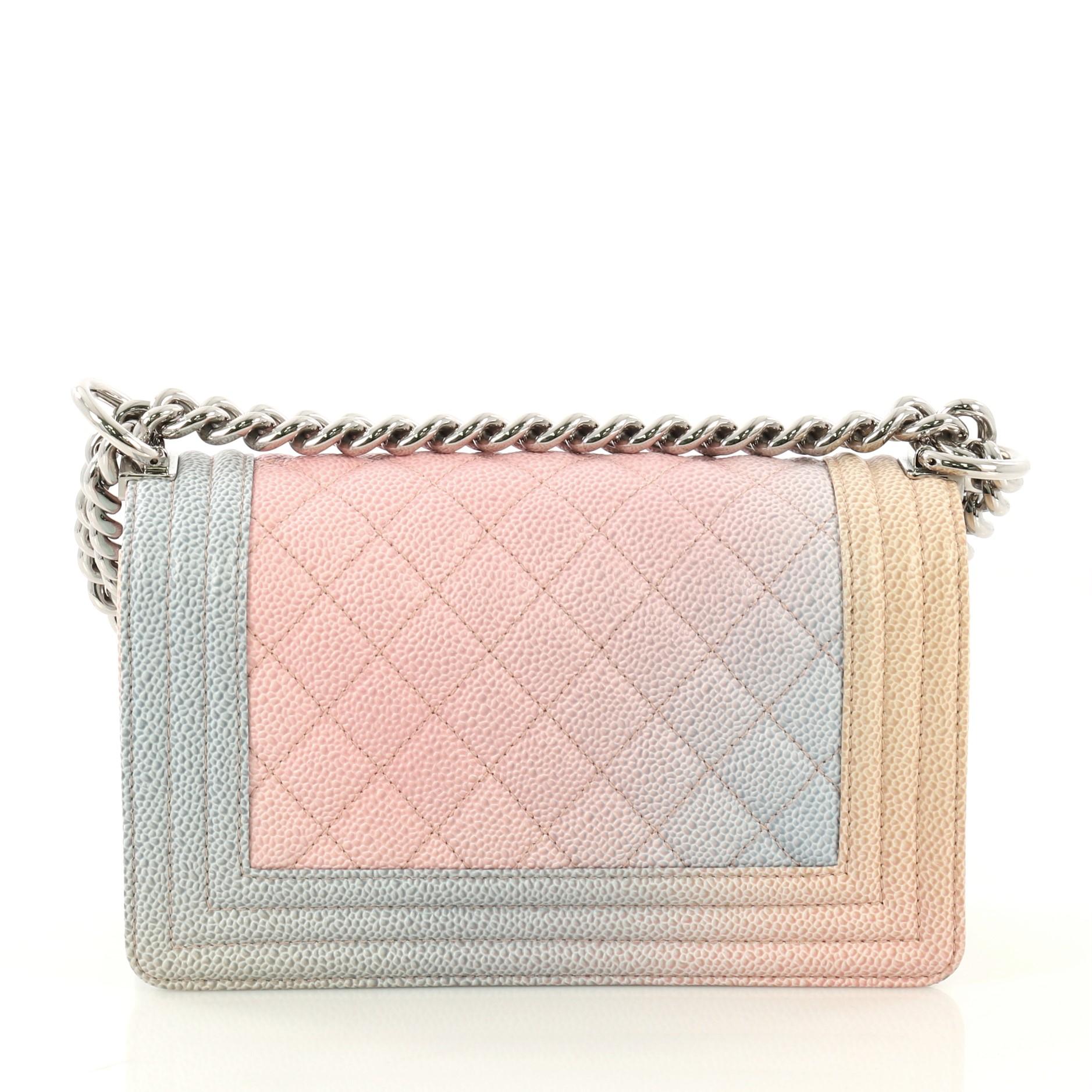 chanel rainbow boy flap bag quilted painted caviar old medium