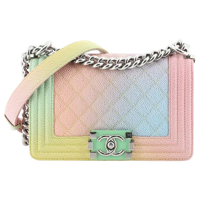 Chanel Rainbow Boy Flap Bag Quilted Painted Caviar Small at 1stDibs  chanel  rainbow bag, rainbow chanel bag, chanel rainbow quilted bag