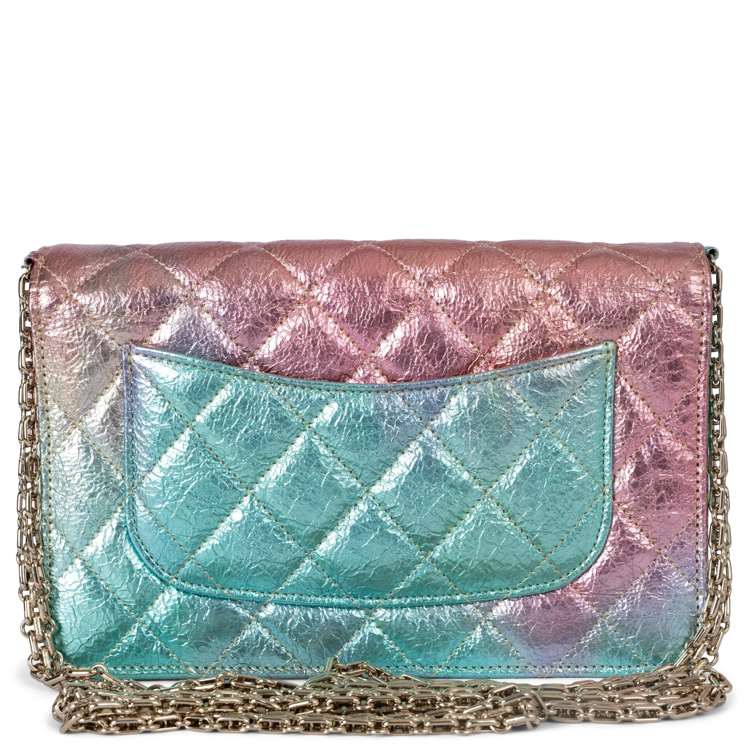 Brown CHANEL rainbow leather 2020 MERMAID 2.55 REISSUE WOC Bag For Sale