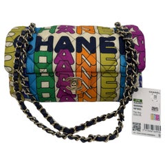 Chanel Rainbow Quilted Nylon Small Letter Logo Flap Bag