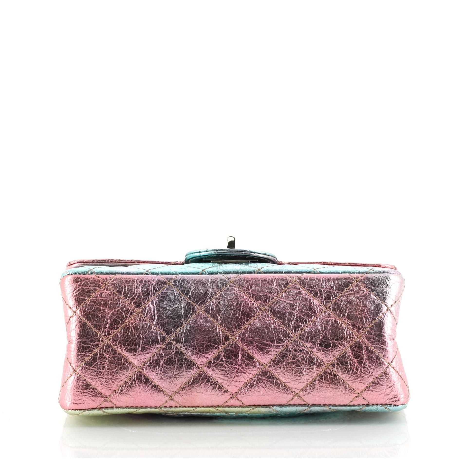 Chanel Rainbow Reissue 2.55 Flap Bag Gesteppt Multicolor Metallic Ziegenleder Mini Damen