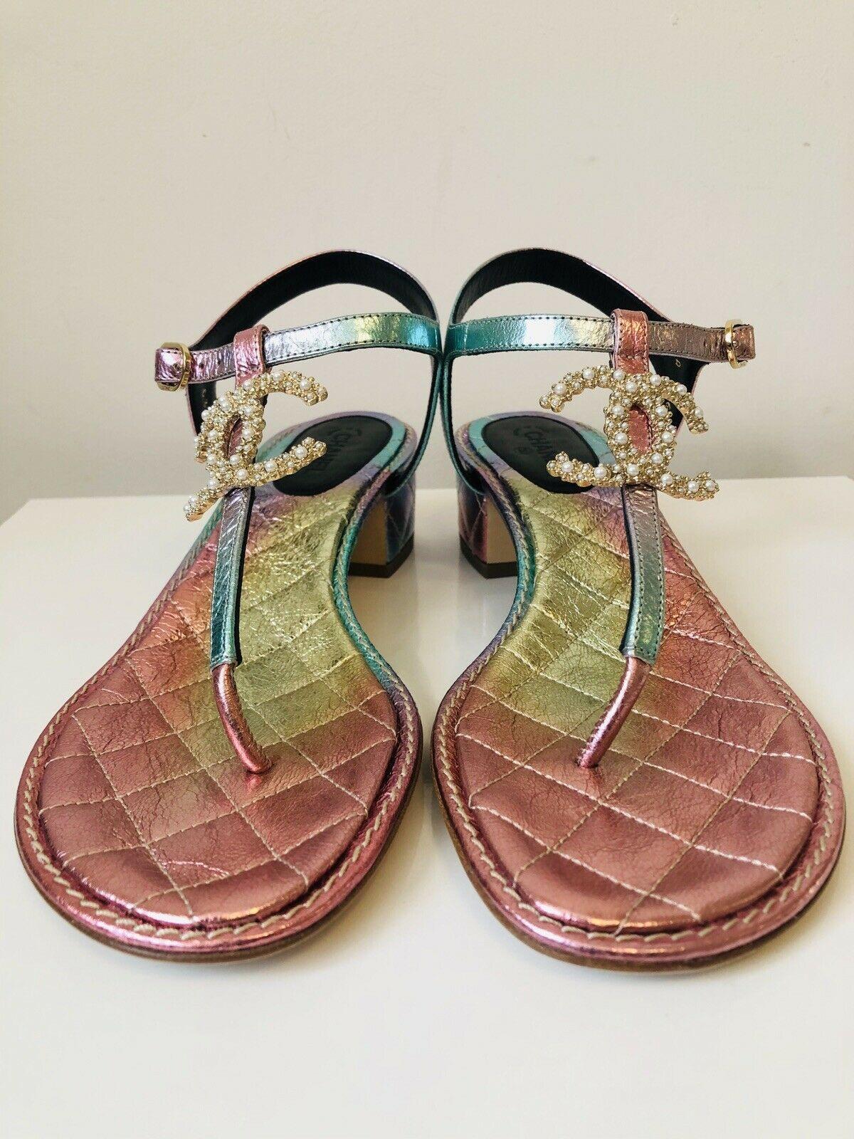 chanel rainbow sandals