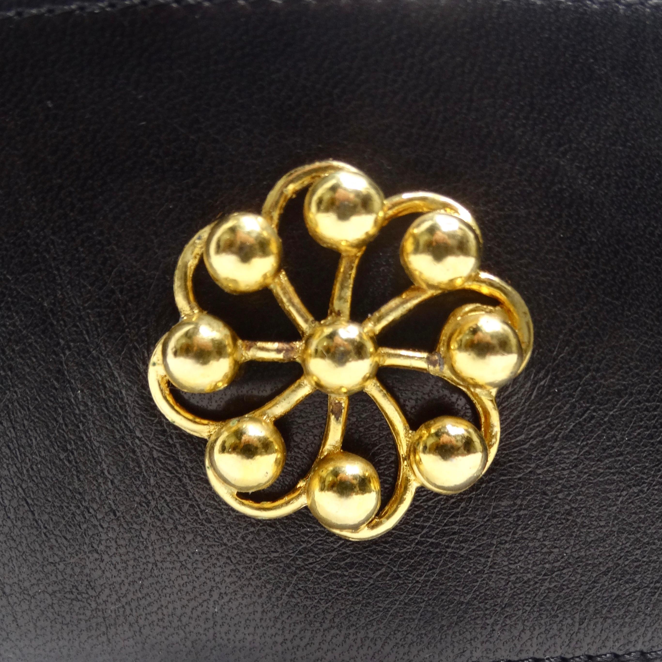 Chanel Seltener 1980er Victoire De Castellane Goldfarbener schwarzer Ledergürtel im Angebot 9