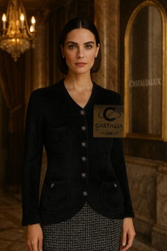 CHANEL Rare 1985 Vintage Fluffy Black Jacket 40 FR