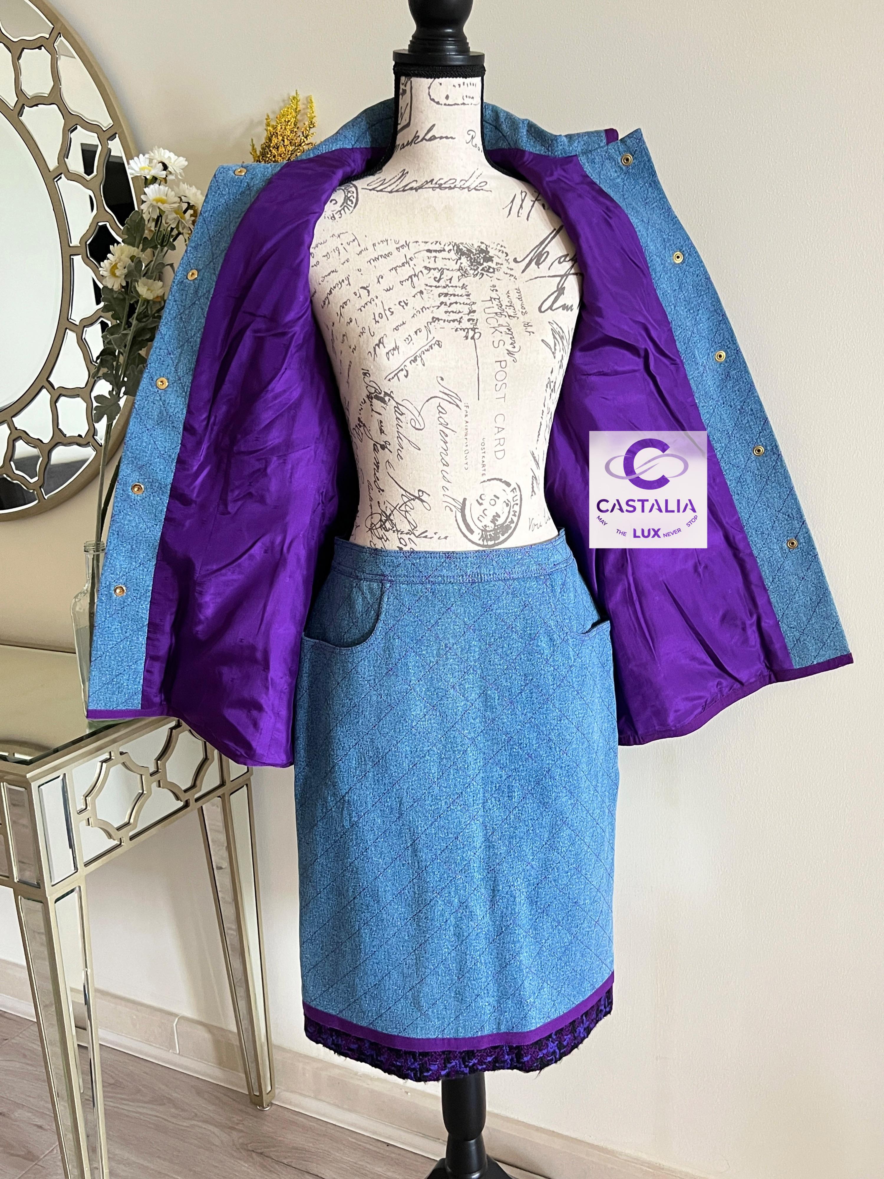 Chanel Rare 1991 Supermodels Tweed and Denim Suit 9