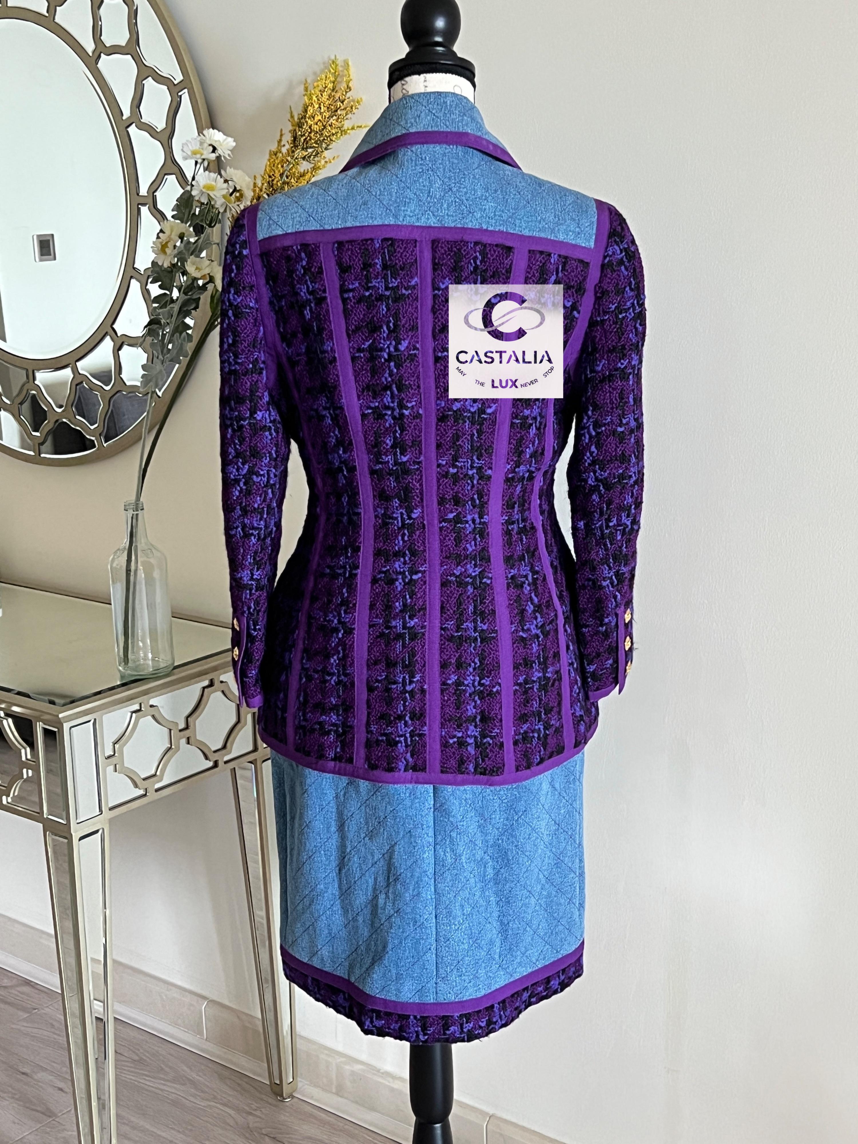 Chanel Rare 1991 Supermodels Tweed and Denim Suit 10