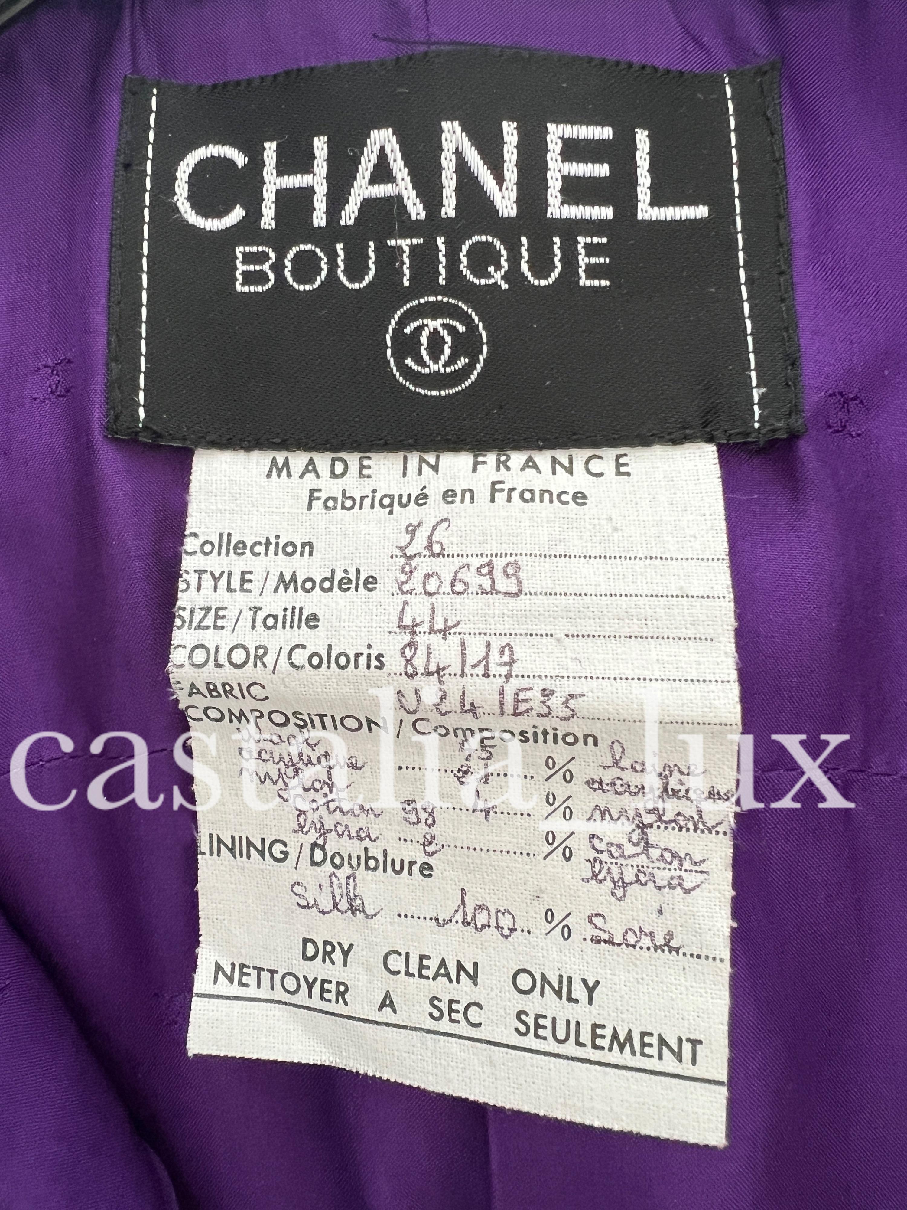 Costume Chanel Supermodels rare en tweed et jean, 1991 en vente 12