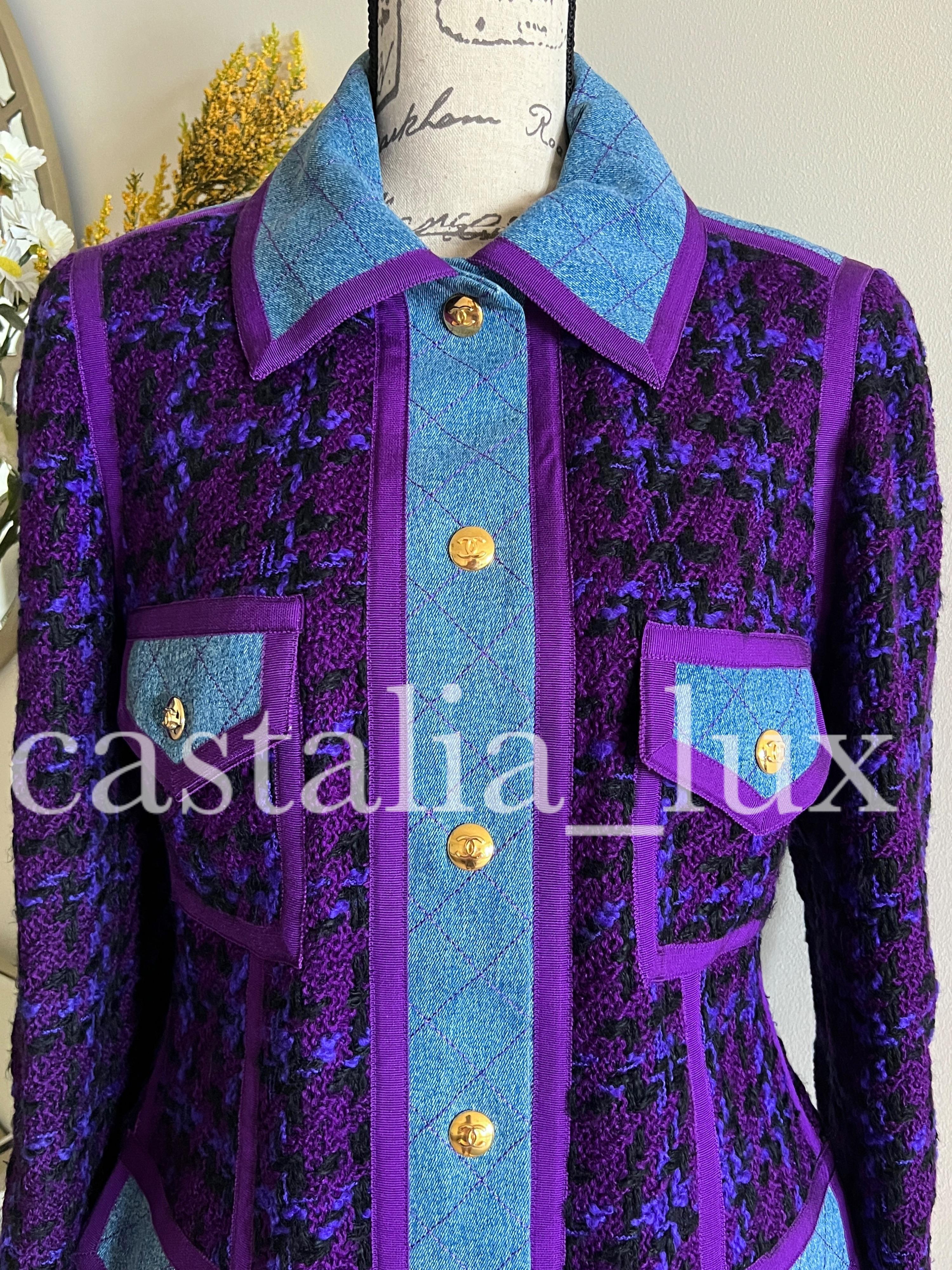 Chanel Rare 1991 Supermodels Tweed and Denim Suit 15