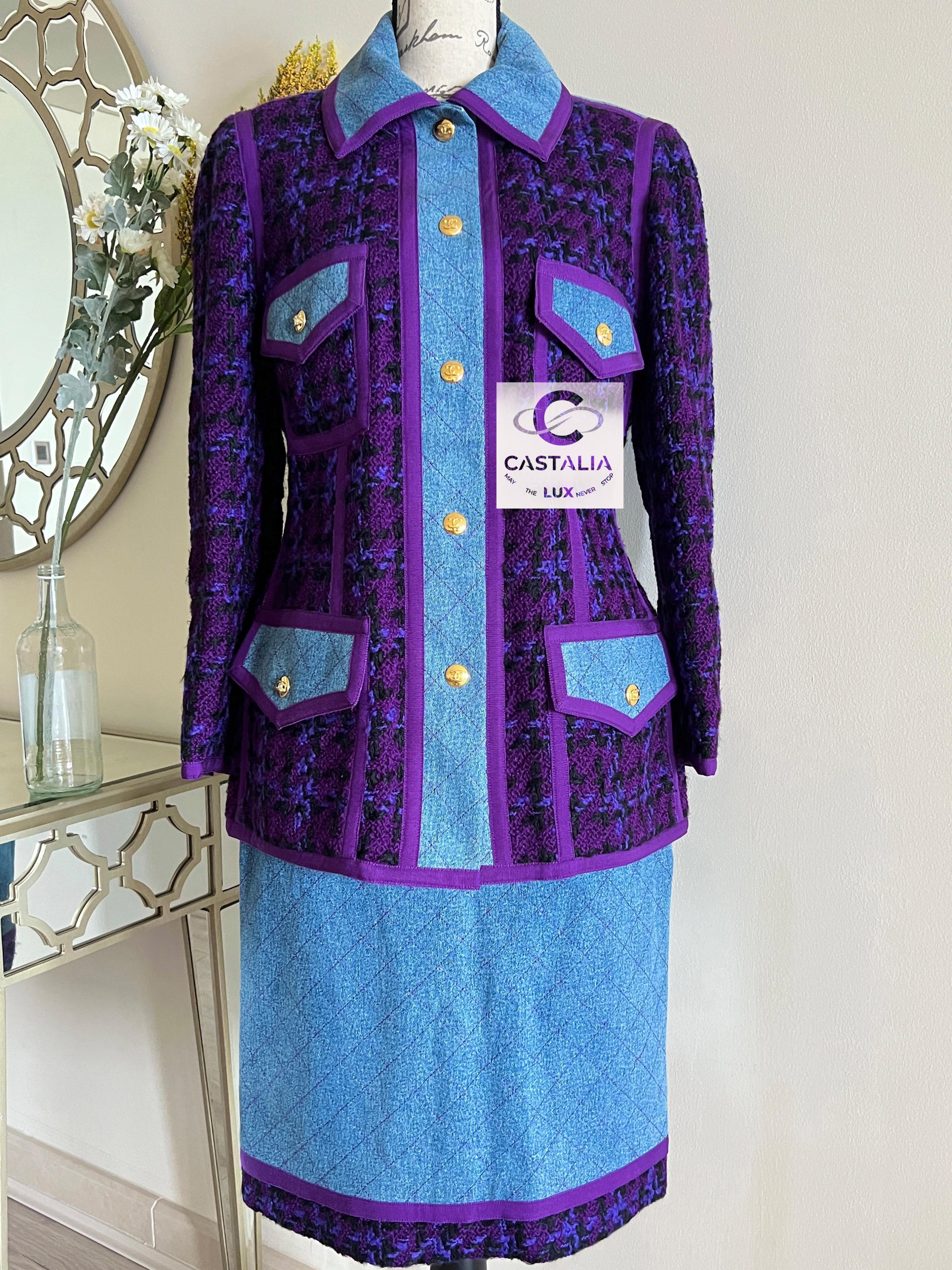 Chanel Rare 1991 Supermodels Tweed and Denim Suit 1