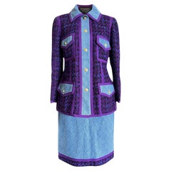 Chanel Rare 1991 Supermodels Tweed and Denim Suit