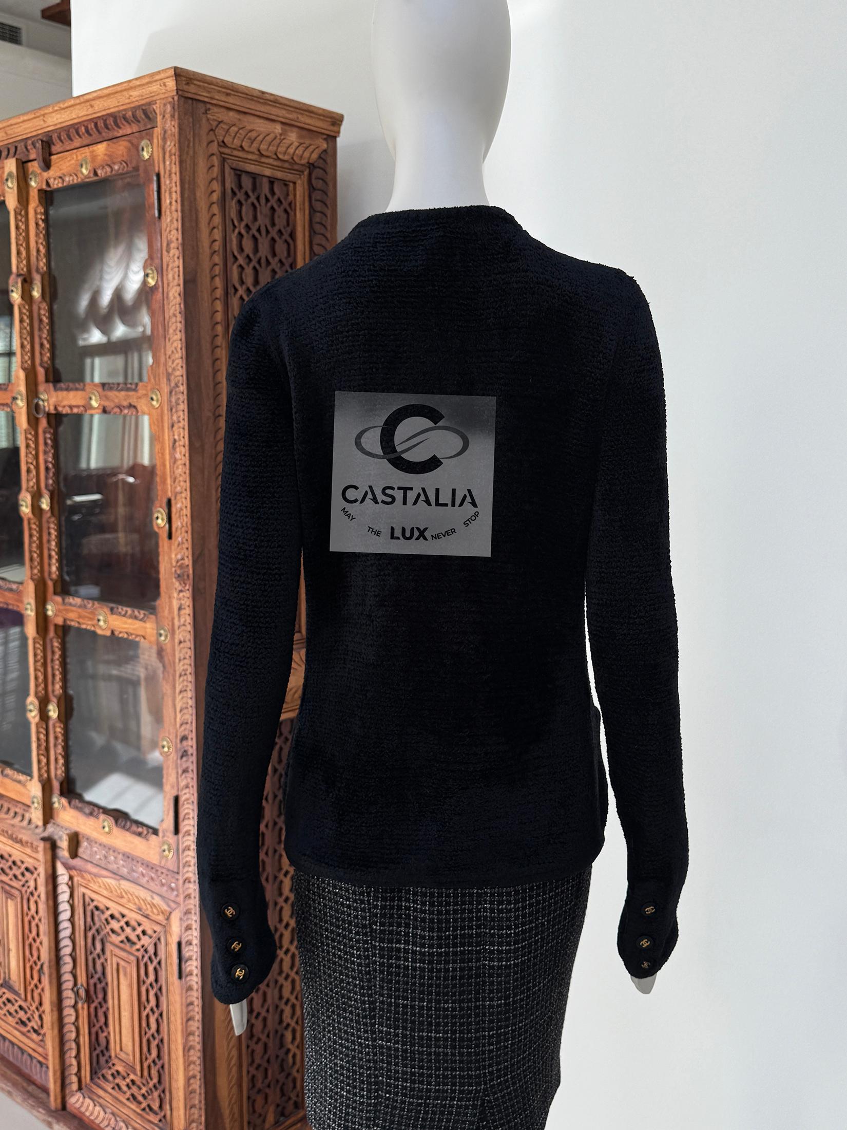 Chanel Rare 1995 Fall Black Teddy Plush Jacket 40 FR 6