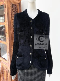 Chanel Rare 1995 Fall Black Teddy Plush Jacket 40 FR