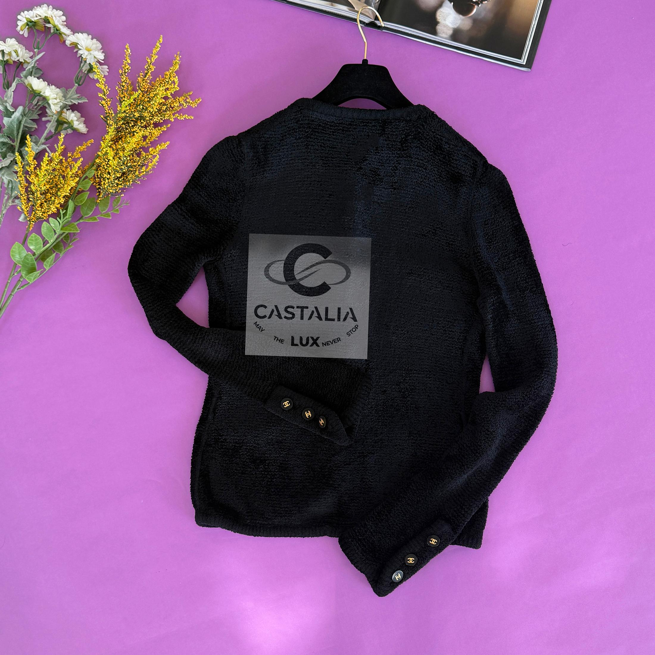 Chanel Rare 1995 Fall Black Teddy Plush Jacket 40 FR 3