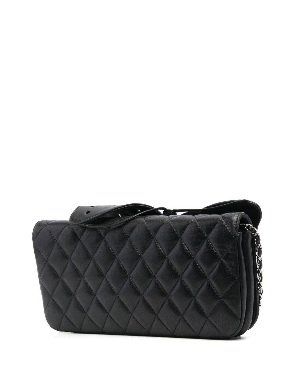Chanel 2011 Rare Soft Lambskin Black Hand Slide Butterfly Ornament Clutch Flap For Sale 5