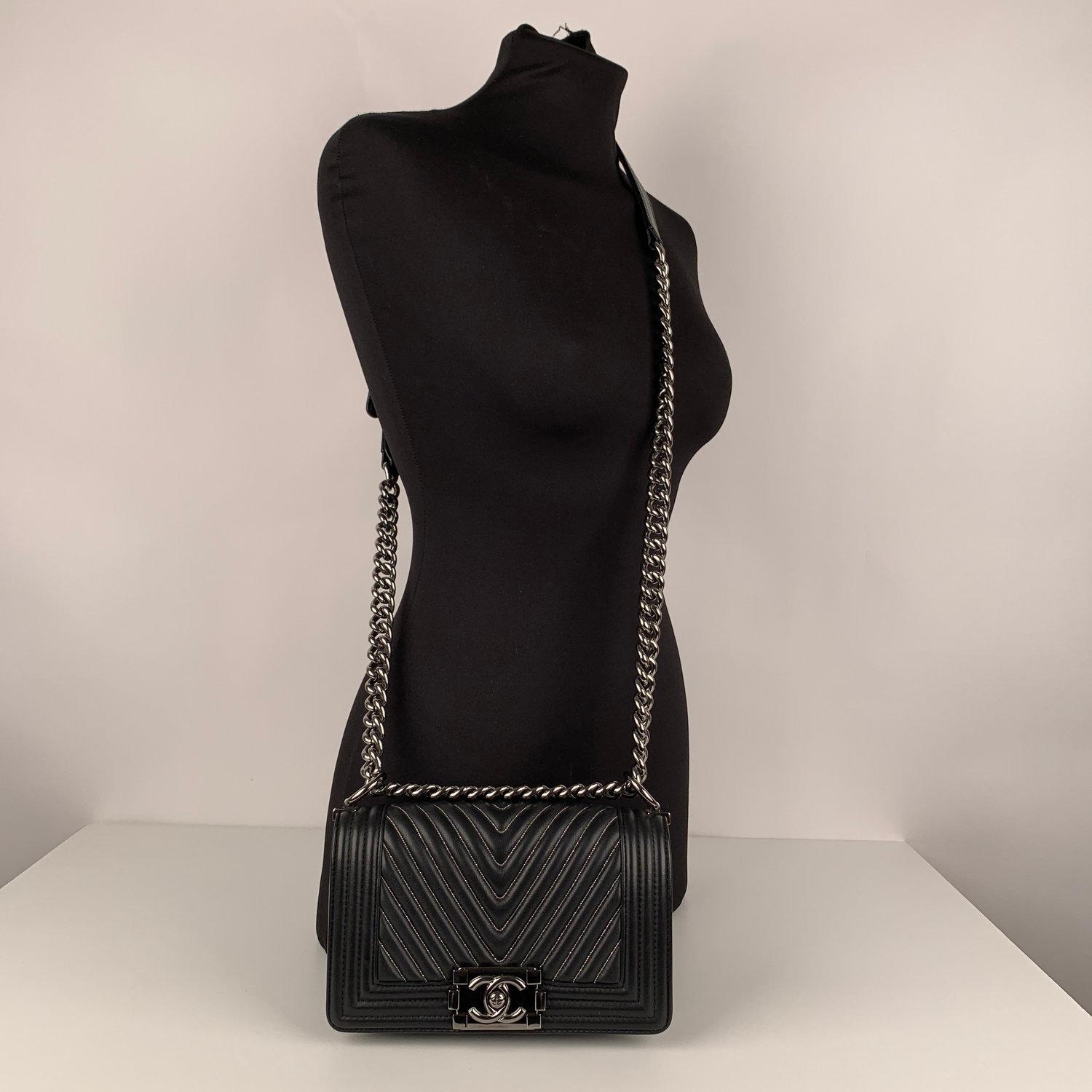 Chanel Rare 2014 Herringbone Chevron Silver Embroidered Boy Bag 2