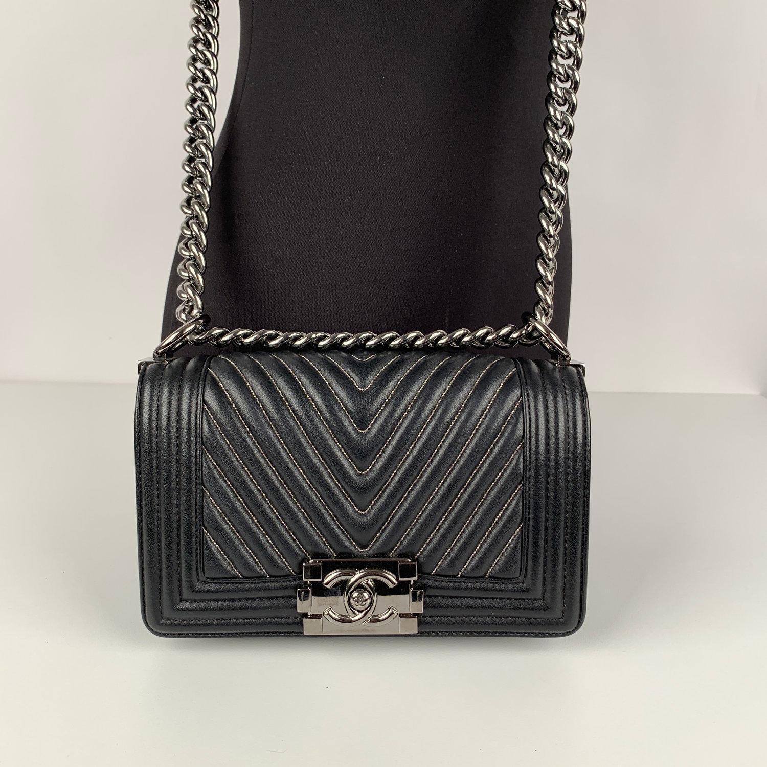 Chanel Rare 2014 Herringbone Chevron Silver Embroidered Boy Bag 4