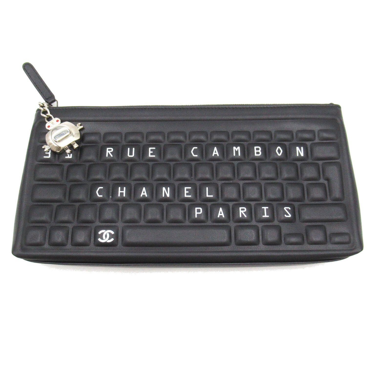 The Chanel Keyboard Clutch was designed for the late Karl Lagerfeld’s legendary Spring/Summer 2017 Data Center Collection. It has been crafted in Italy from black calfskin, topped with a delightful robot charm zipper. 

circa