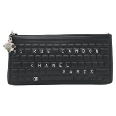 Chanel Rare 2017 Black Iconic Novelty Keyboard Clutch Bag