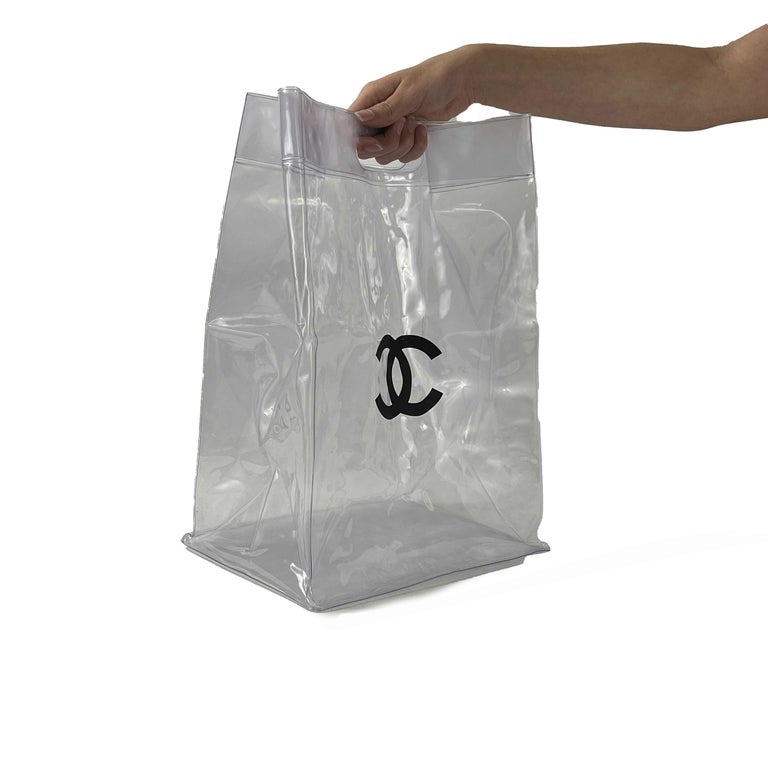 Chanel CC White PVC Sea Shell VIP Gift Bag at 1stDibs