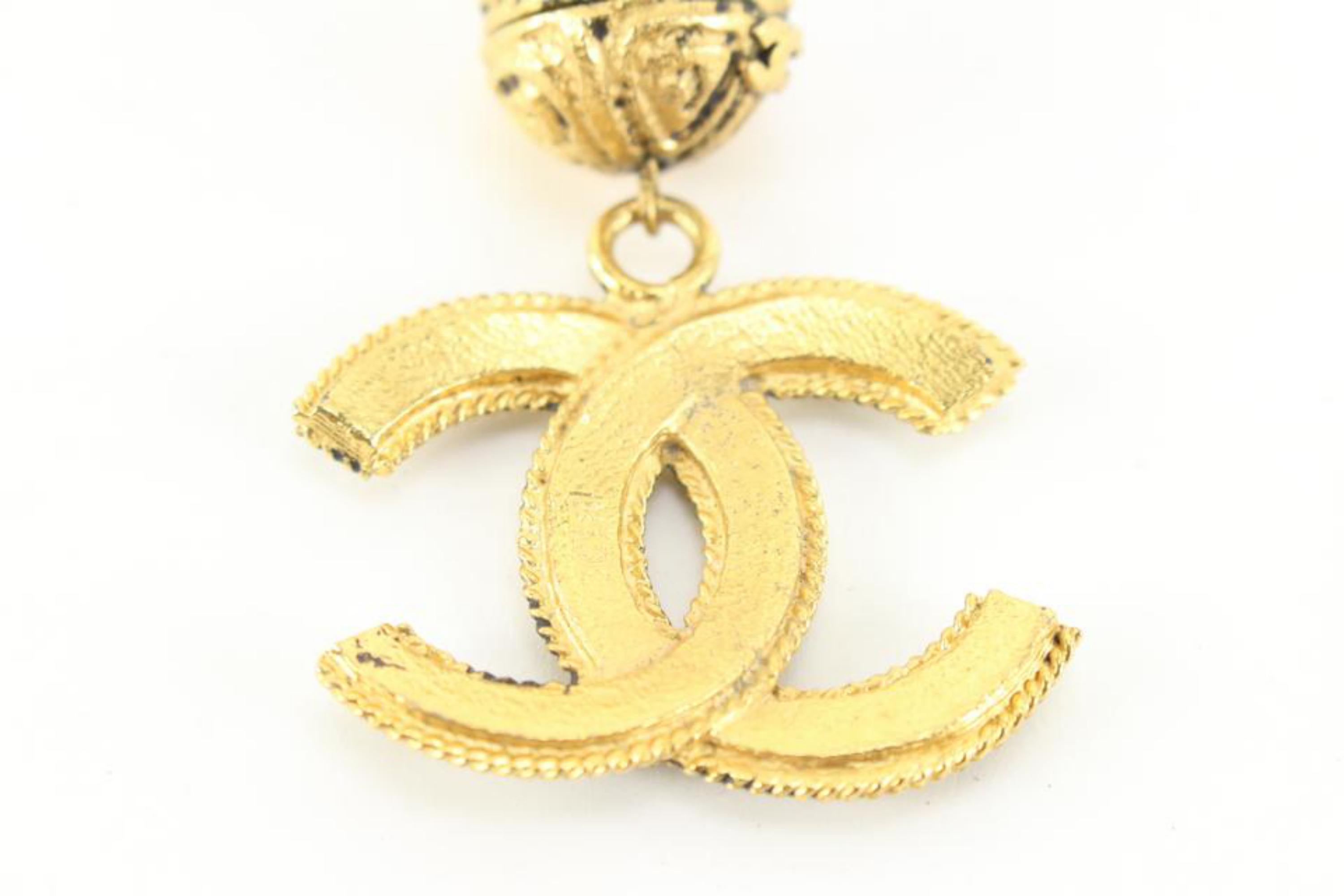 Women's Chanel Rare 24k Gold Plated Filigree Ball CC Chain Necklace 36cc721s