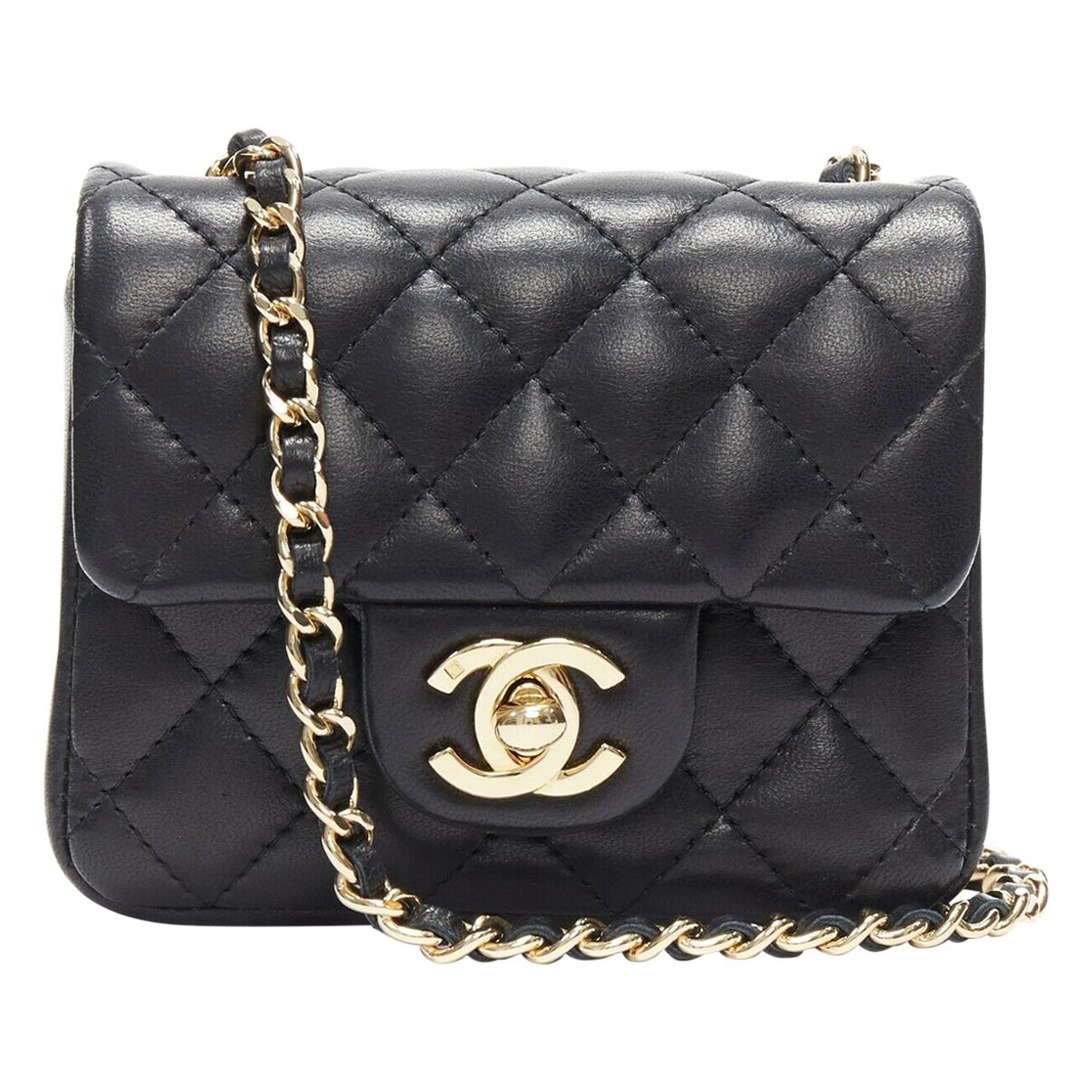 Chanel Umbrella Case Single Flap Bag - black leather at 1stDibs