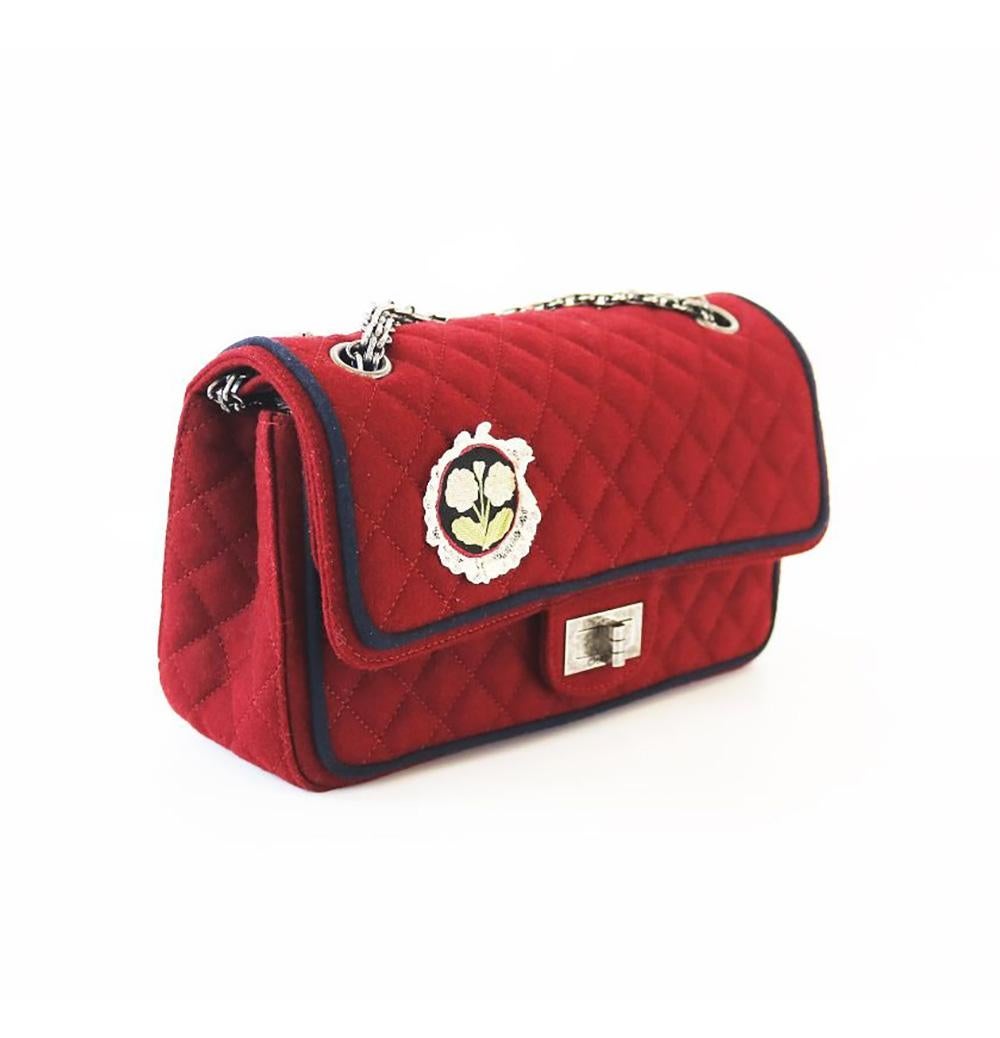 Women's or Men's Chanel Rare 2.55 CC Edelweiss Flap Bag